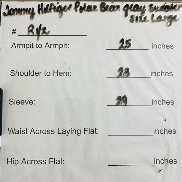 Tommy Hilfiger Polar Bear Looped Appliqué Logo Preppy Gray Sweater Size Large - Picture 9 of 9